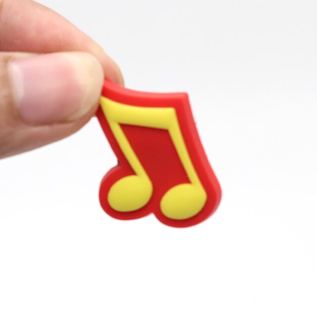 Hot 1pcs musical note PVC Shoe Charms Funny DIY piano/Guitar Shoe Aceessories Fit Sandals Buckle Unisex kids Gifts croc jibz
