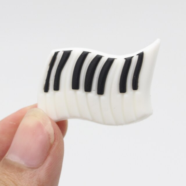 Hot 1pcs musical note PVC Shoe Charms Funny DIY piano/Guitar Shoe Aceessories Fit Sandals Buckle Unisex kids Gifts croc jibz
